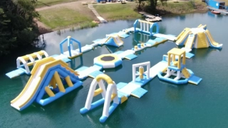 Inflatable Fenland Aquapark at Gildenburgh Lake